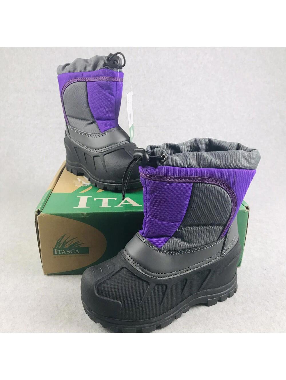 Girls Waterproof Insulated Fleece Snow Boots Youth 12 Winter Rubber Duck Toe